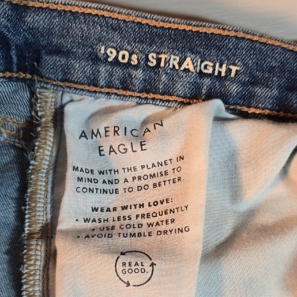 American Eagle Outfitters Denim Womens 12 90s Straight Leg Nice Worn Feel +look - Picture 7 of 14